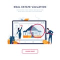 Real estate valuation banner. Inspectors are doing property appraisal of the house for fixing of value. Property Royalty Free Stock Photo