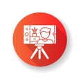 Real estate video red flat design long shadow glyph icon Royalty Free Stock Photo