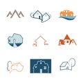 Real Estate web icons set. House logos. Construction logo. Vector. Royalty Free Stock Photo