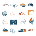 Real Estate web icons set. House logos. Construction logo. Vector. Royalty Free Stock Photo