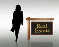 Real estate woman business card logo