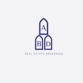 Real estates vector logo design Royalty Free Stock Photo