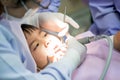 Real event photo, Cute little asian boy sitting in the dental ch