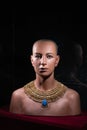 Real face of Pharaoh Tutankhamen, Egyptian statue Royalty Free Stock Photo