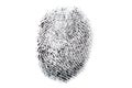 Real fingerprint on white background. Dactylogram, biometric and personal identification concept. Macro Royalty Free Stock Photo