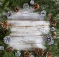 Real fir wreath with gold and silver pinecone ornaments for the Christmas or New Year holiday Royalty Free Stock Photo