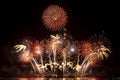 Real Fireworks display, Colorful New Year Firework Royalty Free Stock Photo