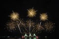 Real Fireworks display celebration, New Year Firework Royalty Free Stock Photo