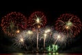 Real Fireworks display celebration, New Year Firework Royalty Free Stock Photo