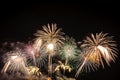 Real Fireworks display celebration, New Year Firework Royalty Free Stock Photo