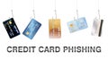 Real fishing hook phishing credit card vector Royalty Free Stock Photo