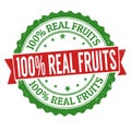 100% Real fruits sign or stamp Royalty Free Stock Photo