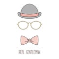 Real gentleman bowler hat poster Royalty Free Stock Photo