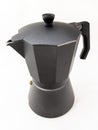 Real grey classic italian coffee pot on white background Royalty Free Stock Photo