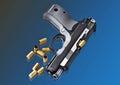 Real hand gun pistole 9mm Royalty Free Stock Photo