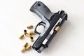 Real hand gun pistole 9mm Royalty Free Stock Photo