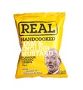 REAL Handcooked Ham and English Mustard Flavour Potato Crisps with Bags of Character on a white background