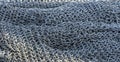 Real handmade chainmail texture close up. Background from metal rings, hauberk