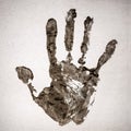 Real handprint on real paper