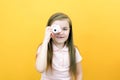 Real happiness. hobby or career. beginner photographer with a camera. childhood. girl takes a picture. kid uses digital camera. Royalty Free Stock Photo