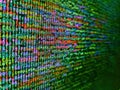 Real Html code developing screen. Modern technologies, web cascading design. Closeup of Web Code on Computer LED Screen. Modern Royalty Free Stock Photo