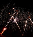 Real Isolated Fireworks, Coconut Trees Forest Pattern Royalty Free Stock Photo