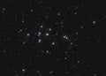 Real large star cluster M44 or NGC 2632 the Beehive Cluster in the constellation Cancer in Northern sky taken with CCD camera and