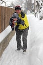 Real life - playing with my dad in snow