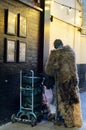 Real life wolf man in the city of Dublin