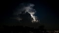 A real lightnings in the sky at night. Spectacular electrical storm clouds Royalty Free Stock Photo