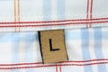 Real macro of clothing label - SIZE L Royalty Free Stock Photo