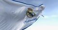 Real Madrid Club de Futbol flag waving in the wind