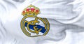 Real Madrid football club flag waving in the wind