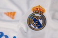 Real Madrid  Football Crest on the New Jersey Royalty Free Stock Photo