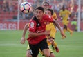 Real Mallorca against Girona soccer match playgame Royalty Free Stock Photo