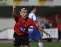 Real Mallorca Maxi Lopez after scoring a goal Royalty Free Stock Photo