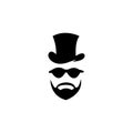 real man masculine beard symbol vector logo