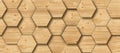 3D hexagon made of wood decor. Material wood oak