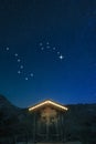 Starry sky showing constellation of great bear and little bear and the North Star Royalty Free Stock Photo