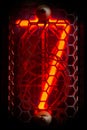 The real Nixie tube indicator of the numbers of retro style. Royalty Free Stock Photo