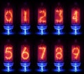 The real Nixie tube indicator a set of decimal digits