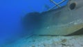 Real Old Sunken Ship Wreck Underwater at Sea