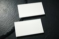 Real photo of business blank card mockup template. Design presentation layouts for corporate identity, advertising Royalty Free Stock Photo