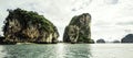 Real photo of famous James Bond island near Phuket in Thailand. Travel famous place in Phang Nga bay Royalty Free Stock Photo