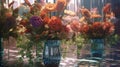 A real photo showing the reflections of a flower bouquet in a mirrored room. It highlights the fine line between reality and