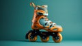 Real Photography Of Solid Color Inline Skates On Bright Background