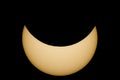 Real picture of Solar Eclipse March 2015 Europe Telescope with solar filter Royalty Free Stock Photo