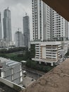 Real pictures how sky in central jakarta look behind tall buildings