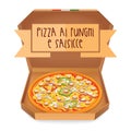 The real Pizza ai funghi e salsicce. Pizza with mushrooms and sa Royalty Free Stock Photo