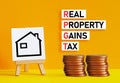 Real Property Gains Tax RPGT is shown using the text Royalty Free Stock Photo